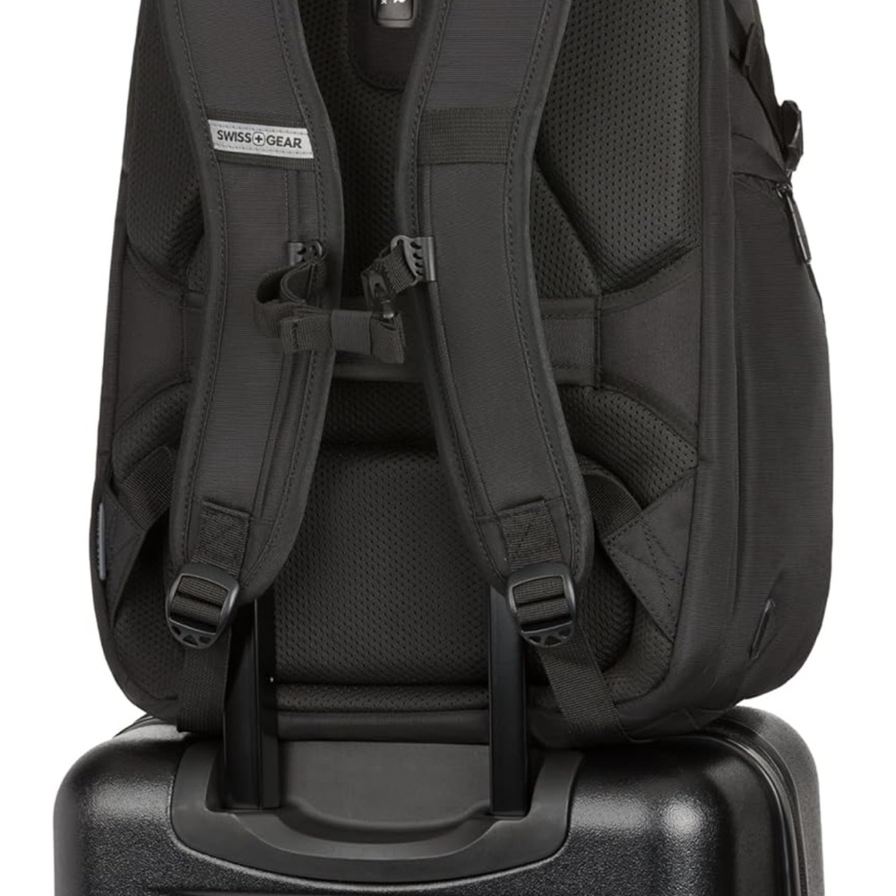 SwissGear Black Backpack with Durable Fabric and Padded Straps - Picture 2 of 10